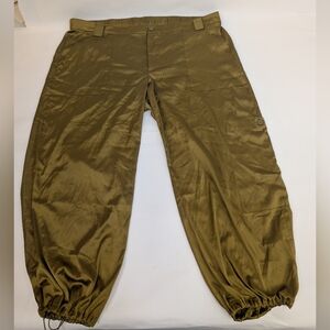 XXL Silky Cargo Pants Gold green